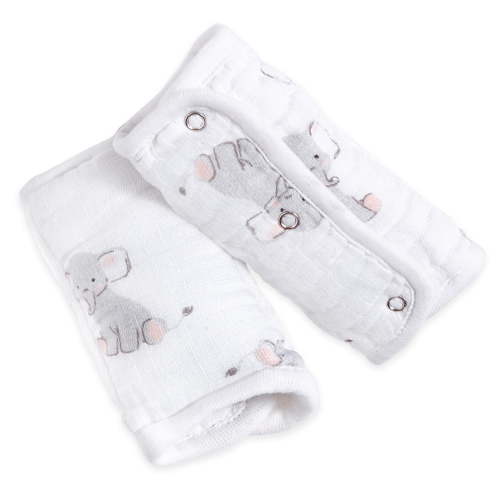 aden + anais essentials Infant Newborn Protector, Safari Babes Elephant Strap Covers 2-Pack