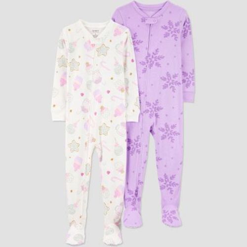 Carter's Just One You® Toddler Girls' 2pk Cotton Long Sleeve Snug Fit Footed Pajama