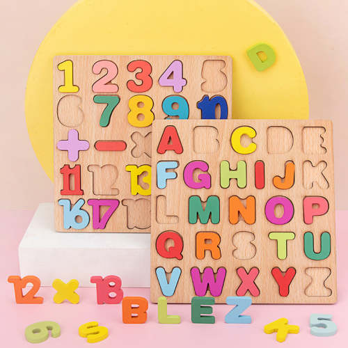 Wooden Alphabet and Number Puzzle – Woodemon