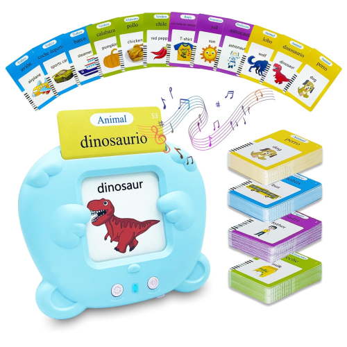 Mabozo Talking Flash Cards Learning Toys Speech Therapy Toys Boys Girls, Blue, 224 Count