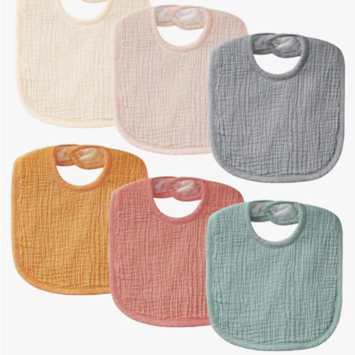 Muslin bib 6 pack