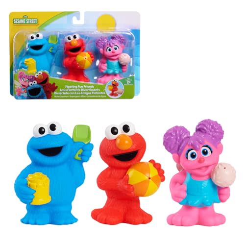 Sesame Street Floating Fun Friends 3-piece Set Water Squirters Bath and Pool Toys, Kids Toys for Ages 2 Up by Just Play