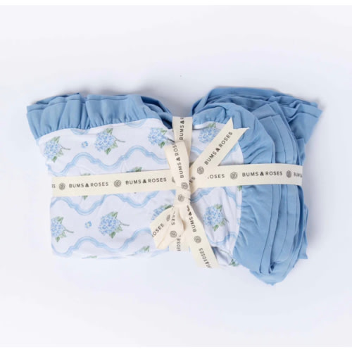 Blue-tiful Bloom Ruffle Bum Bum Blanket