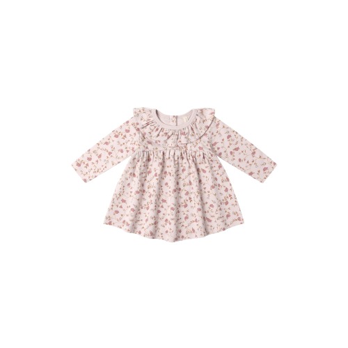 Floral Print Ruffle Collar Dress