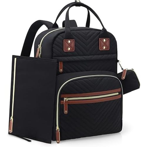Tuwubi Diaper Bag Backpack, Baby Essentials with Changing Pad Pacifier Case