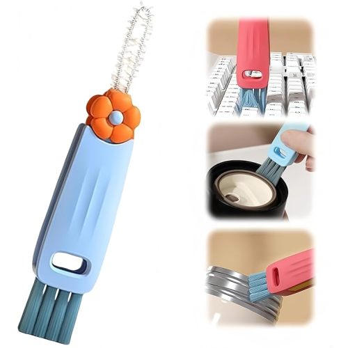 3 in 1 Cup Lid Cleaning Brush, Multifunctional Cleaning Brush Portable Cup Lid Cleaner for Bottle Gap Tight Spaces Cup, Portable Cup Lid Cleaner, 1 Pcs Blue