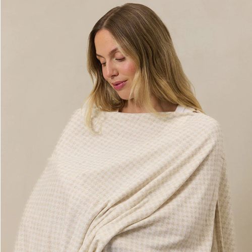 Cream Houndstooth Nursing Cover
