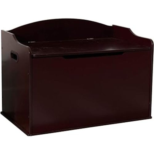 KidKraft Austin Wooden Toy Box/Bench with Safety Hinged Lid - Cherry, Gift for Ages 3+