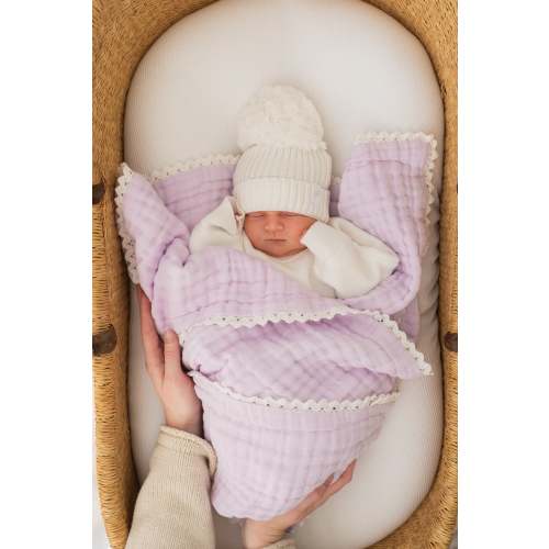 Gauze Lace Blanket | Pastel Lilac