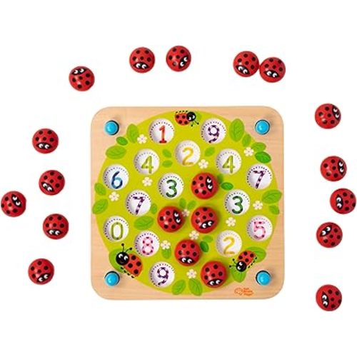 Fat Brain Toys Ladybug's Garden Toddler Memory Game, Wooden Memory Matching Games for Kids, Preschool Toys