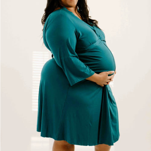 Lila Labor & Postpartum Gown in Deep Teal