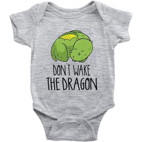 Don't Wake The Dragon Baby Boy Girl Onesie Newborn Organic Bodysuit Romper