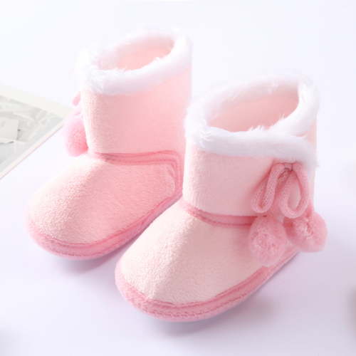 Pitauce Baby Booties Winter Warm Plush Shoes Snow Soft Sole Prewalker Booties Non-Slip Cozy Fleece Socks Crib Baby Shoes