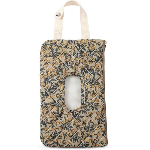 Quilted Baby Diaper and Wipes Pouch Portable Mommy Bag for Stroller Reusable Wipes Pouch with Lanyard for Casual Travel (Green)