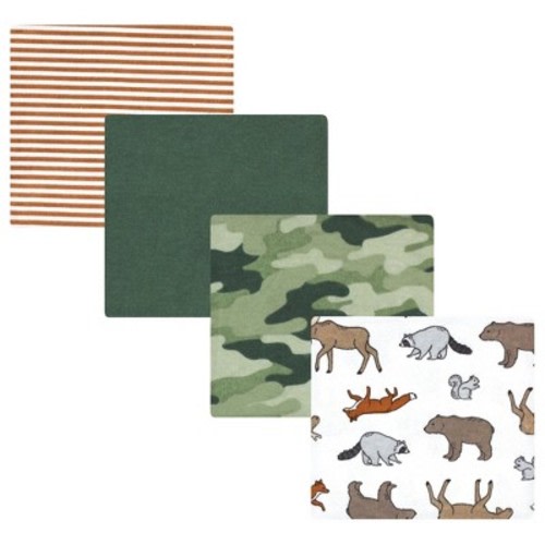Hudson Baby Infant Boy Cotton Rich Flannel Receiving Blankets, Animal Adventure, One Size