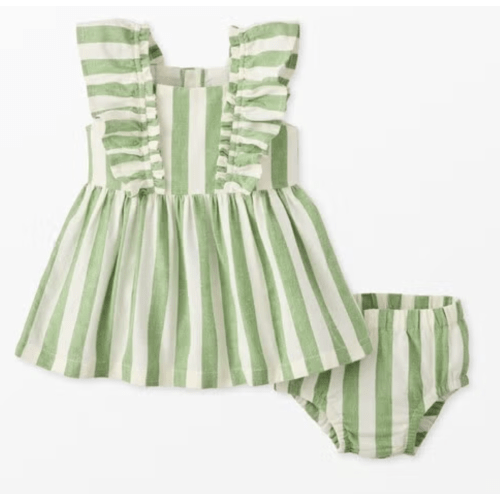 Baby Flutter Sleeve Linen Dress & Bloomers Set | Hanna Andersson | Hanna-Me-Downs