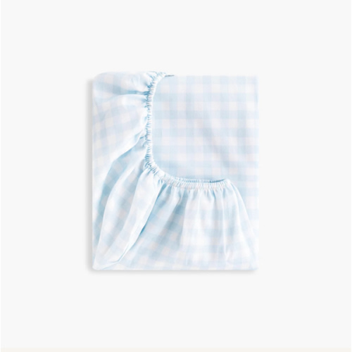 Picnic Gingham Crib Sheet - Blue