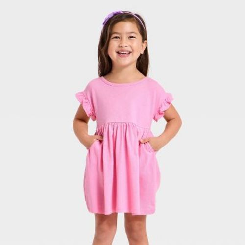 Toddler Girls' Short Sleeve Dress - Cat & Jack™ Pink 12M