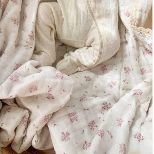 Evie Floral 6 Layer Gauze Blanket