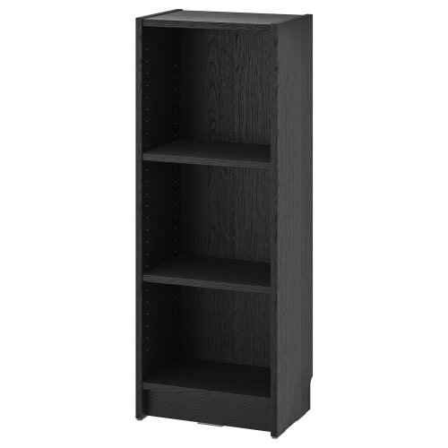 BILLY Bookcase - black oak effect 15 3/4x11x41 3/4 "