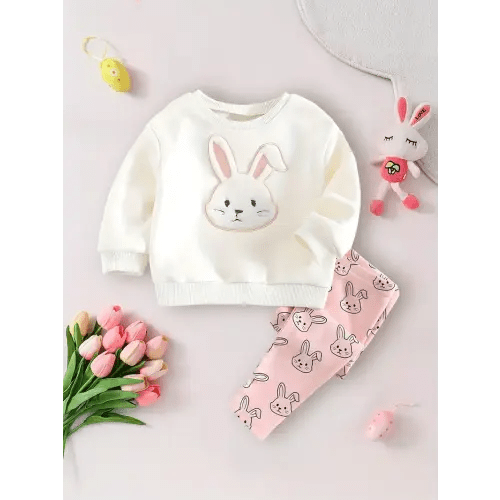 girls' autumn new plush rabbit embroidery - Temu Canada