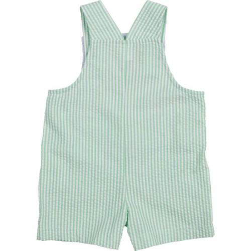 Seersucker Shortall With Skateboarding Gator - Florence Eiseman | Maisonette