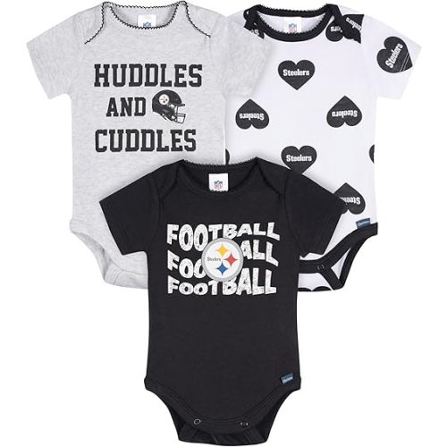 Gerber NFL baby-girls Nfl 3-pack Onesie Bodysuit