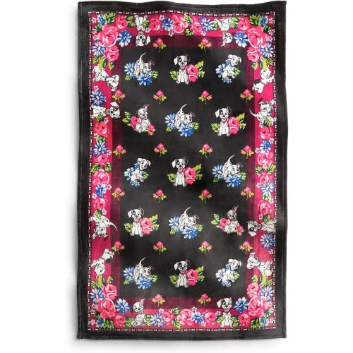 Vera Bradley Women's Disney Fleece Plush Throw Blanket, 101 Dalmatians, One Size