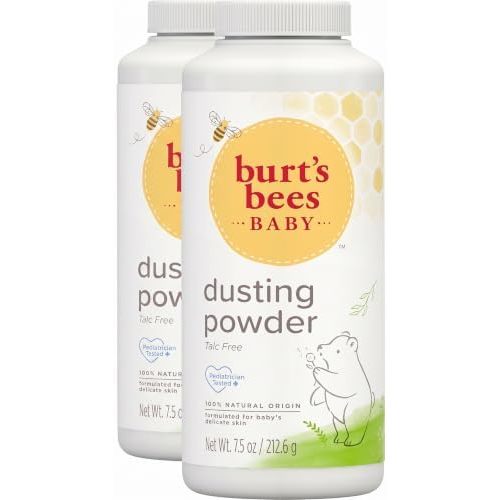 Burt's Bees Baby Dusting Powder,100% Natural Origin Baby Powder Talc-Free,7.5 oz. Bottle,(Pack of 2)