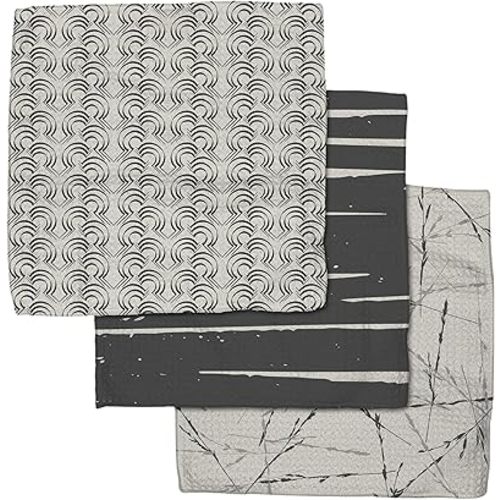 GEOMETRY Kitchen Dish Cloths - Quick Dry Dishcloths for Kitchen - Premium Dish Rags with Geoweave - 3-Pack Set Night Reeds