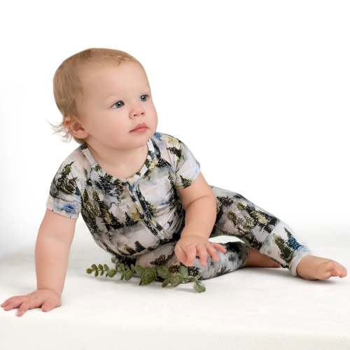 Front Opening Ready Set Romper® ZIP-IT! in O.G The Woodlands