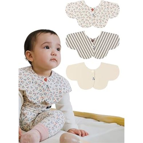 Konny Baby Bibs 3/5-Pack Set, 360 ​​° Rotate, Rolling and Reversible Soft Absorbent Drooling for Boys Girls baby Essentials