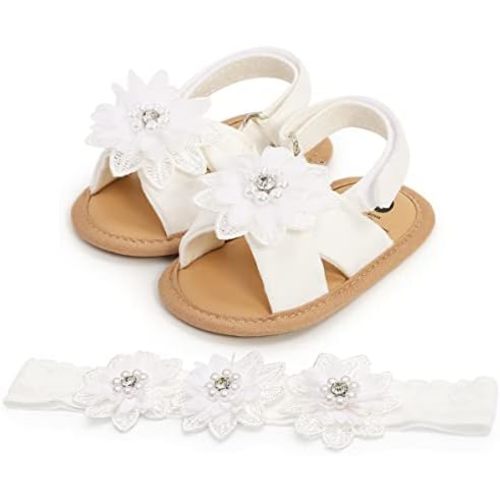 Ohwawadi Infant Baby Girl Shoes Baby Mary Jane Flats Princess Wedding Dress Shoes Crib Shoe for Newborns, Infants, Babies, and Toddlers