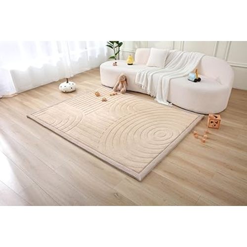 Hakuna Matte Premium Baby Playmat for Floor 60" x 80" Arches – Cloudsoft Coral Velvet Memory Foam Rug for Crawling – Non-Slip, Water-Resistant, Non-Toxic, Easy-Care, Thick Play Mat for Baby