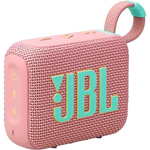 JBL Go 4 - Ultra-Portable, Waterproof and Dustproof Bluetooth Speaker, Big JBL Pro Sound with Punchy bass, 7-Hour Built-in Battery, Made in Part with Recycled Materials (Pink)