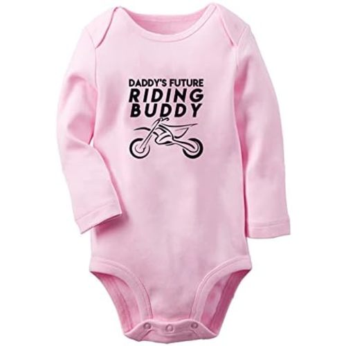 iDzn Daddy's Future Motocross Riding Buddy Funny Rompers Newborn Baby Bodysuits Infant Jumpsuits Outfits Long Sleeves Clothes