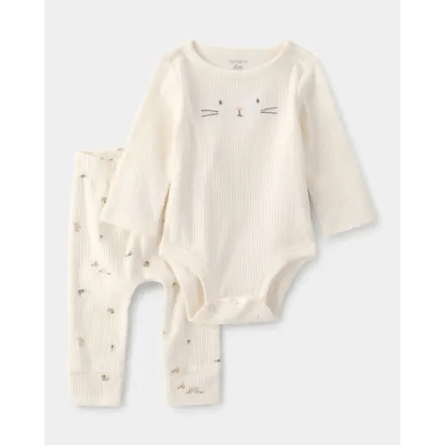 Baby 2-Piece Easter Bunny Rib Tee & Pant Set - Cream | Carter's