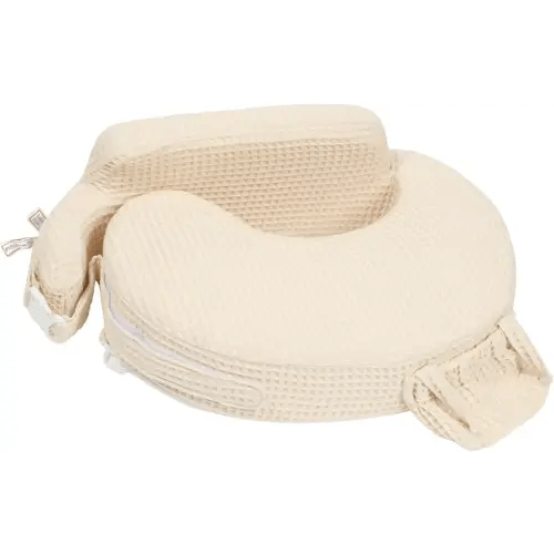 My Brest Friend Super Deluxe Nursing Pillow-Enhanced Comfort & Ergonomic Breastfeeding Pillow for Ultimate Support For Mom & Baby-Adjustable and with Handy Side Pocket,100%Woven Cotton Oatmeal Waffle
