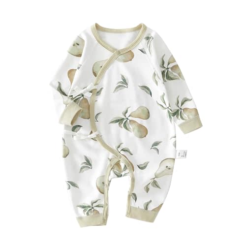 100% Organic Cotton Soft 0-6 Months Unisex Footless Newborn Baby Sleepers Pajamas Romper Boys Girls Long Sleeve