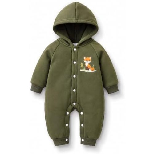 Baby Boy Clothes Ourfits Gifts Hooded Romper Jumpsuit Animal Print Fall Winter Preemie Newborn 0 3 6 12 Months