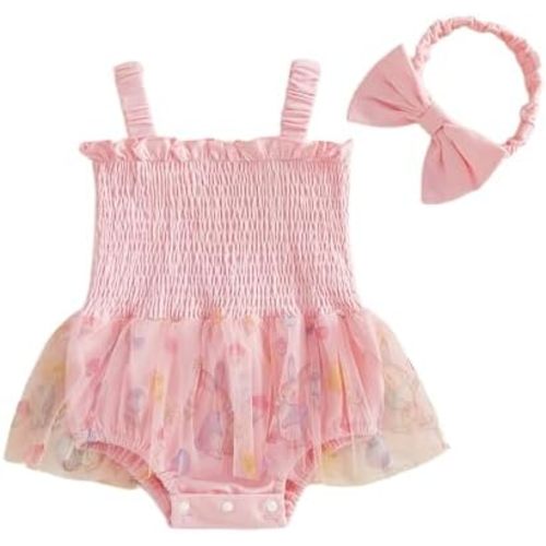 Baby Girl Newborn Summer Outfit Cute Ruffle Romper Dress One-piece Jumpsuit Sleeveless Plaid Solid Dress Clothes
