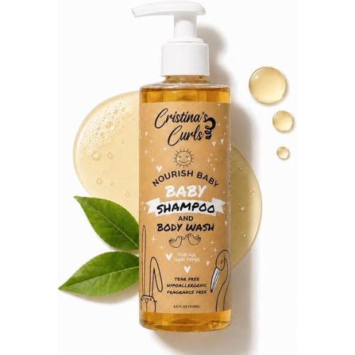 Cristina's Curls Baby Shampoo & Body Wash – Gentle Low-Foam Head-To-Toe Clean For Newborns And Sensitive Skin