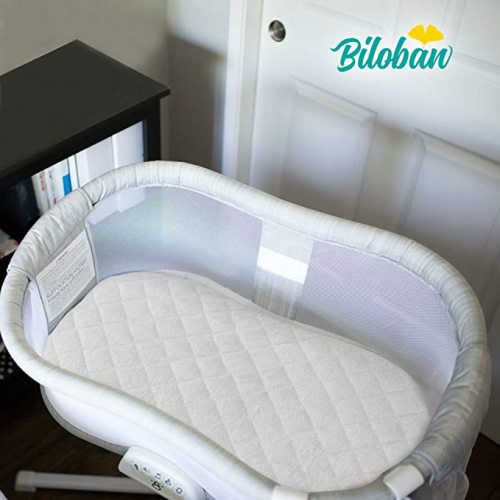 Bassinet Mattress Pad Cover Compatible with Halo BassiNest Swivel Sleeper, 2 Pack, Waterproof Quilted Ultra Soft Surface, Breathable and Easy Care