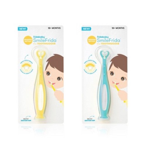 Frida Baby SmileFrida Toddler Toothbrush - Extra Soft - Yellow/Blue - 2pk