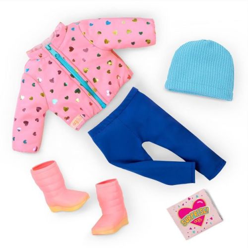 Our Generation Snowflake Surprise Outdoor Outfit for 18" Dolls with Mystery Bag Accessory