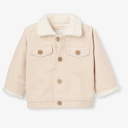Rainy Day Corduroy Jacket with Sherpa Trim – Elegant Baby