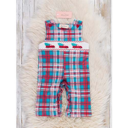 Festivity Road Plaid Smocked Romper 3-6 mos