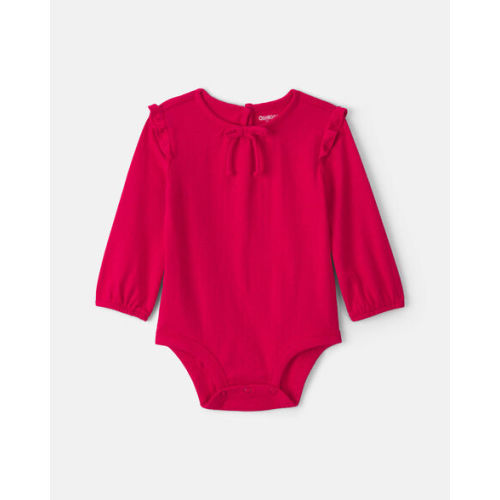 Baby Girl Long-Sleeve Bodysuit - Red - OshKosh B'gosh | Carter's