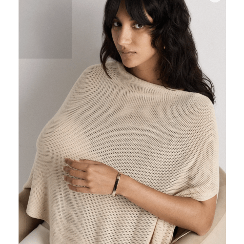 Lightweight Cotton Cashmere Nursing Shawl in Sugar Stone