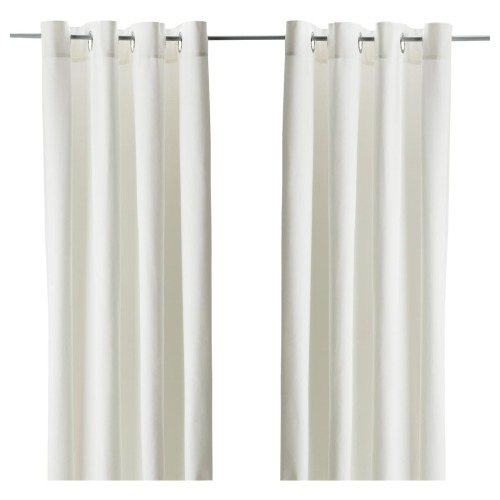 MERETE Room darkening curtains, 1 pair - white/with eyelets 57x98 "